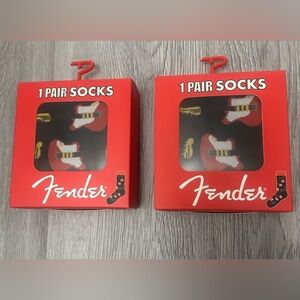 Set of 2 Fender Guitar Novelty Socks Gift Boxed Unisex Adult Rock-n-Roll NEW!